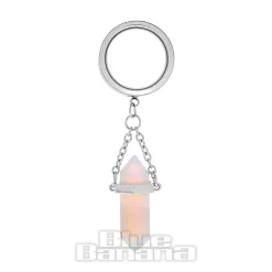 Blue Banana Clear Crystal Surgical Steel Tunnel (Silver)