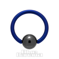 Blue Banana Coloured Titanium 1.6mm BCR (Blue/Black)