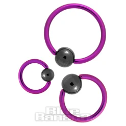 Blue Banana Coloured Titanium 1.6mm BCR (Purple/Black)