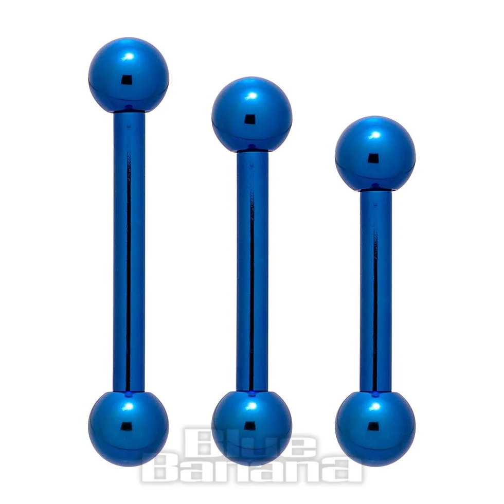Blue Banana Coloured Titanium 1.6mm Barbell (Blue)