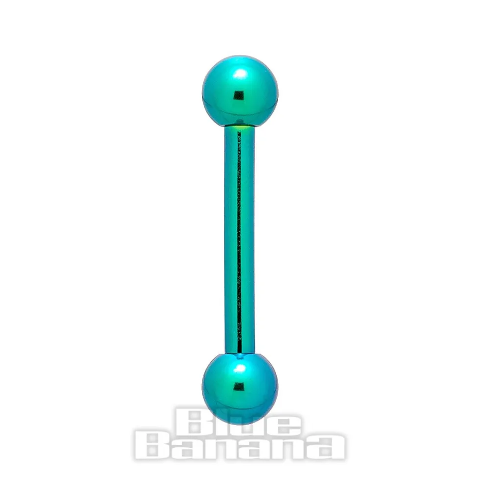 Blue Banana Coloured Titanium 1.6mm Barbell (Turquoise)