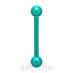 Blue Banana Coloured Titanium 1.6mm Barbell (Turquoise)