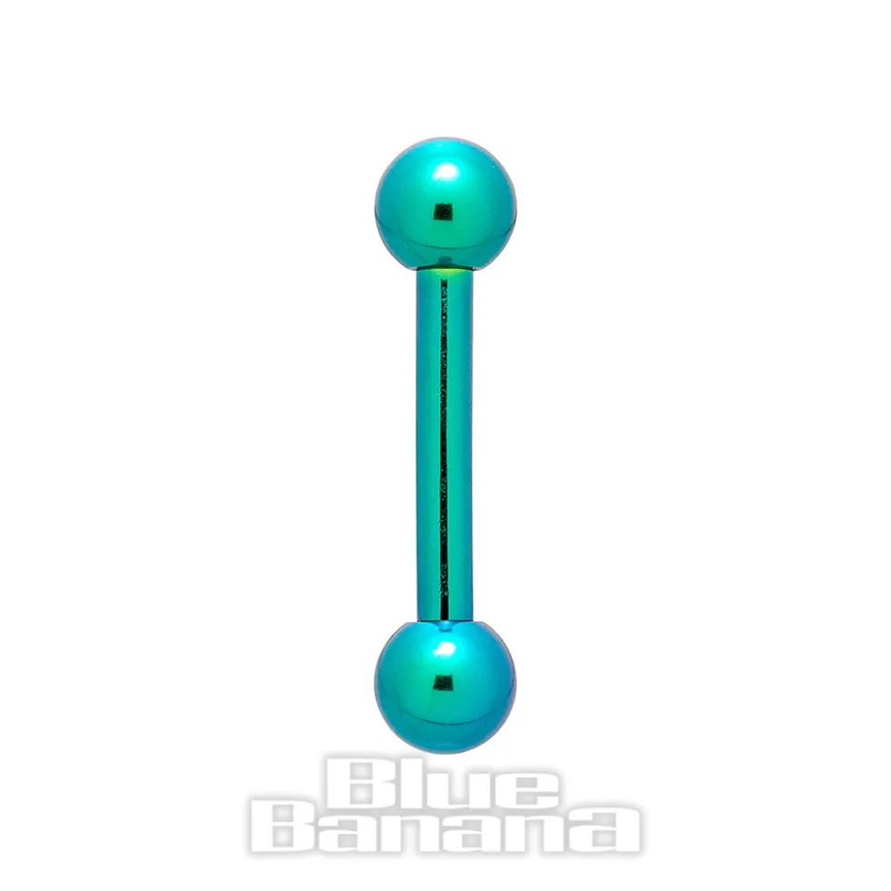 Blue Banana Coloured Titanium 1.6mm Barbell (Turquoise)