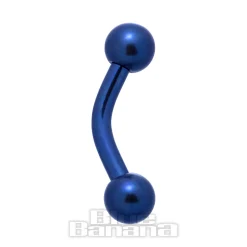 Blue Banana Coloured Titanium Curved Barbell (Blue)