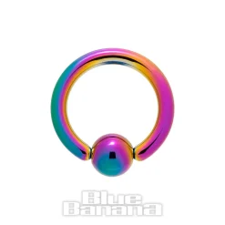 Blue Banana Coloured Titanium 1.2mm BCR (Multicoloured)