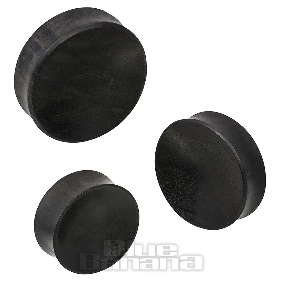 Blue Banana Concave Wood Ear Plug 42-52mm (Black)