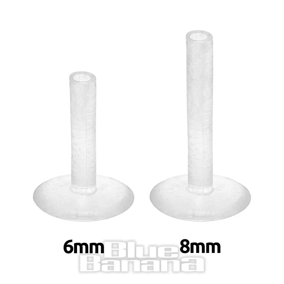 Blue Banana Cross Bioflex 1.2mm Tragus Stud (Rose/Silver)