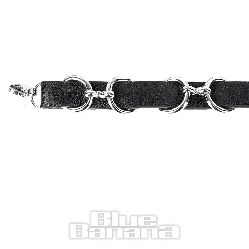 Blue Banana Crosses & Spiders Choker (Black/Siver)
