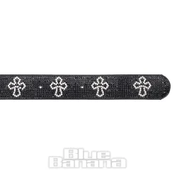 Blue Banana Crystal Crosses Belt (Black)