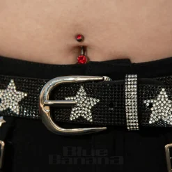 Blue Banana Crystal Stars Belt (Black)