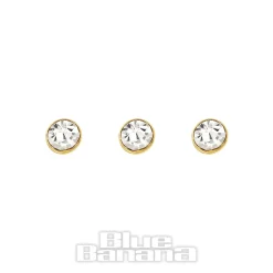 Blue Banana 9ct Gold 0.5mm Jewelled Nose Studs (Pack of 3)