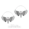 Blue Banana Deathmoth Stainless Steel Plughoop Skull (Silver)