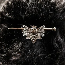Blue Banana Death'S Head Moth Hair Pin (Silver)