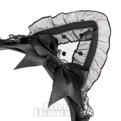 Blue Banana Ears & Bow Wide Headband (Black)