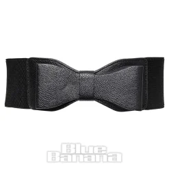 Blue Banana Elastic Bow Belt (Black)