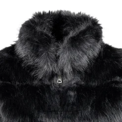 Blue Banana Faux Fur Zip Jacket (Black)