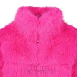 Blue Banana Faux Fur Zip Jacket (Hot Pink)