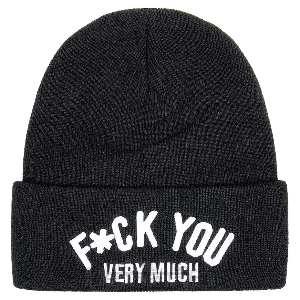 Blue Banana F*ck You Beanie Hat (Black)
