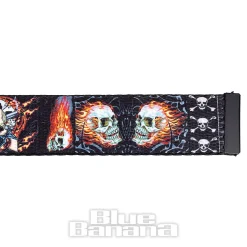 Blue Banana Fire Skull Belt (Black)
