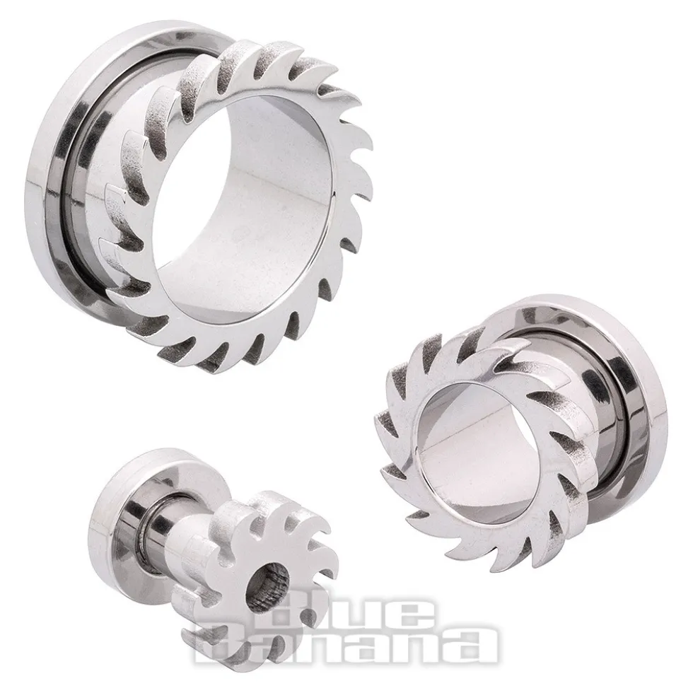 Blue Banana Flames 4-14mm Steel Tunnel (Silver)