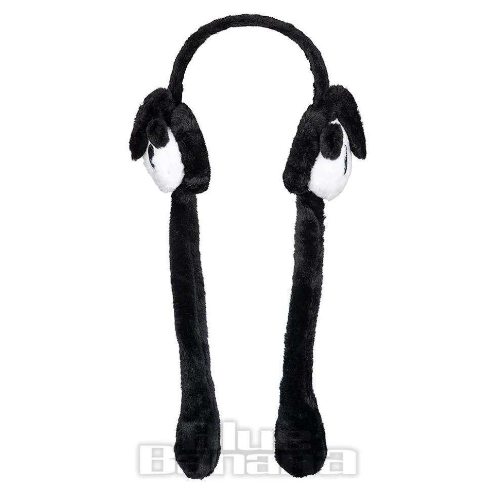 Blue Banana Flipping Ears Panda Headband (Black/White)