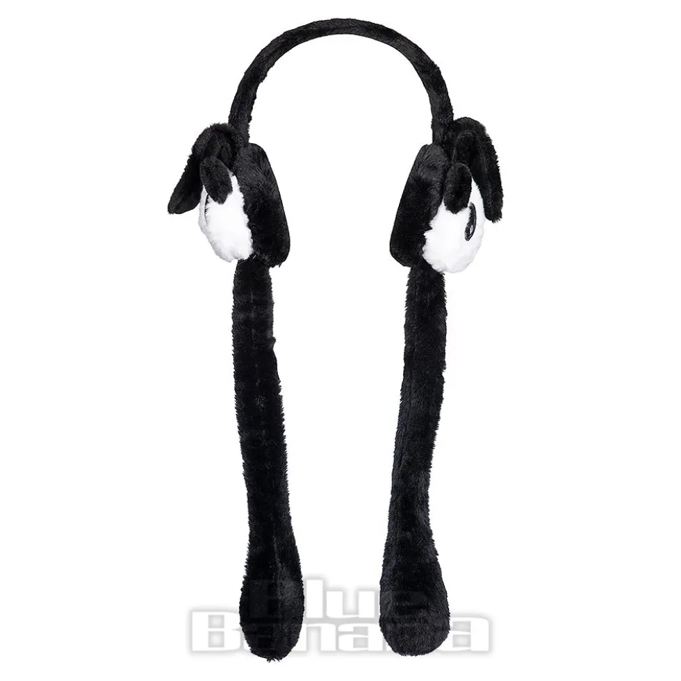 Blue Banana Flipping Ears Panda Headband (Black/White)