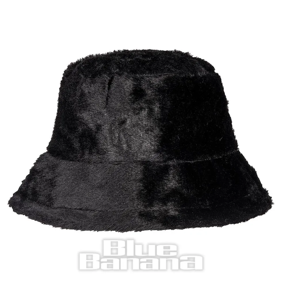 Blue Banana Fluffy Bucket Hat (Black)