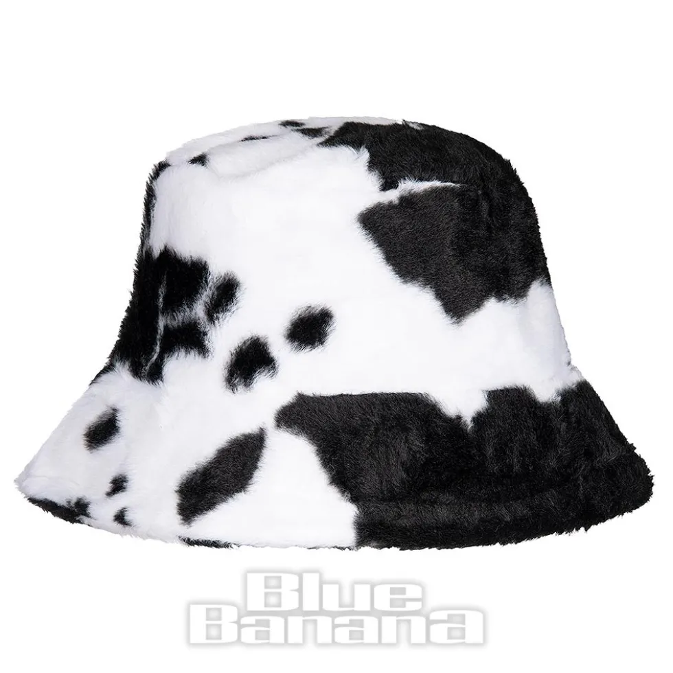Blue Banana Fluffy Bucket Hat (Cow)