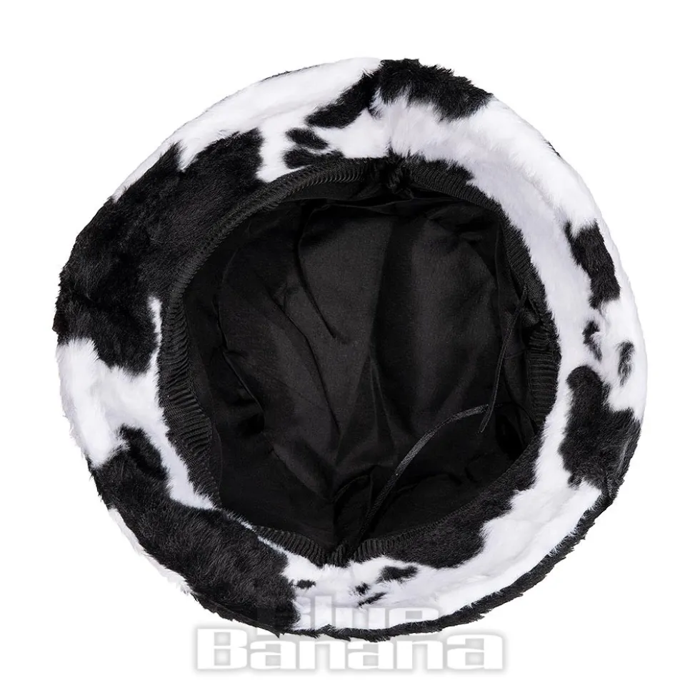 Blue Banana Fluffy Bucket Hat (Cow)