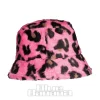 Blue Banana Fluffy Leopard Bucket Hat (Pink)