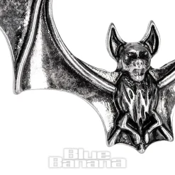 Blue Banana Flying Bat Plug Hoops (Silver)
