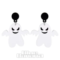 Blue Banana Ghost Earrings (White)