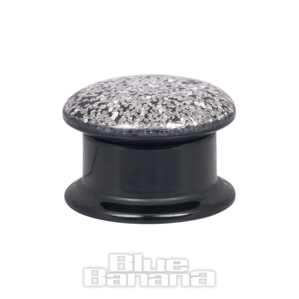 Blue Banana Glitter Ear Plug (Silver)