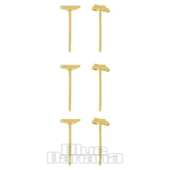 Blue Banana Gold Butterfly Heart Nose Studs (6 Pack)