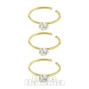Blue Banana Gold 3mm Crystal Nose Rings (3 Pack)