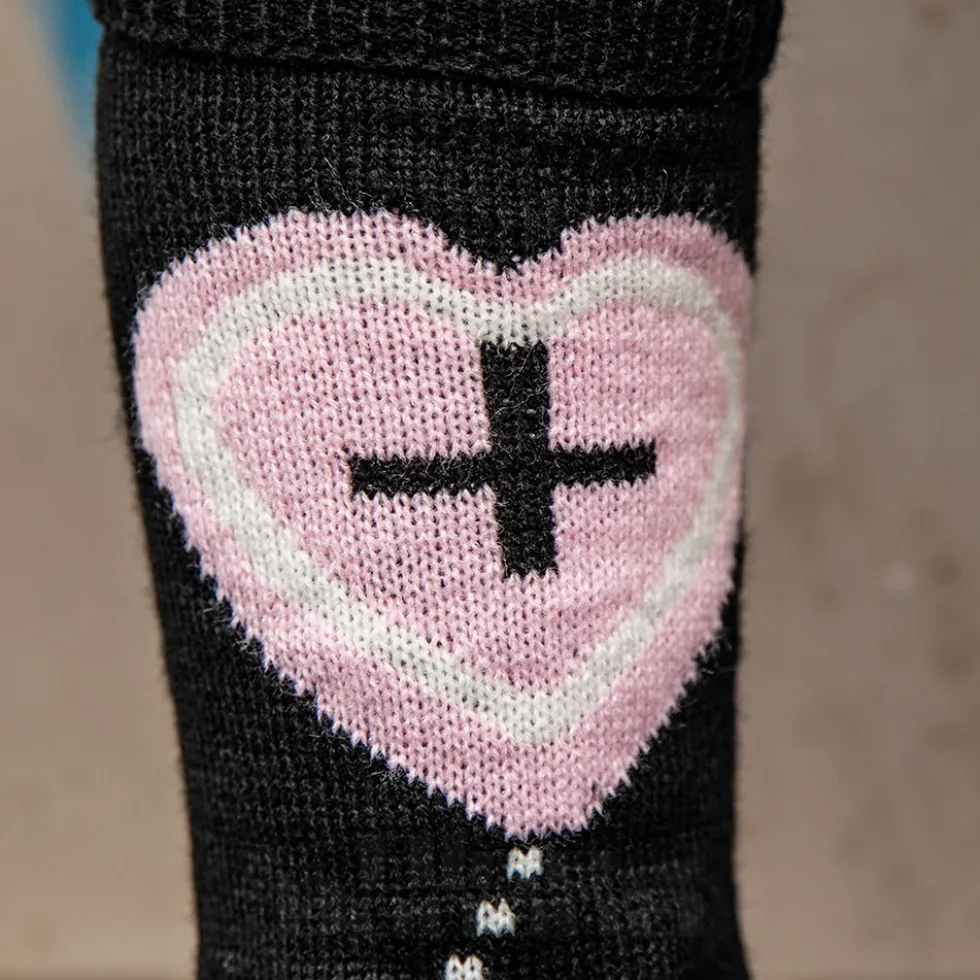 Blue Banana Heart & Cross Legwarmers (Pink)