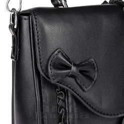 Blue Banana Hearts & Bow Handbag (Black)