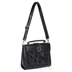 Blue Banana Hearts & Bow Handbag (Black)