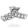 Blue Banana Hearts Hair Clip (Silver)