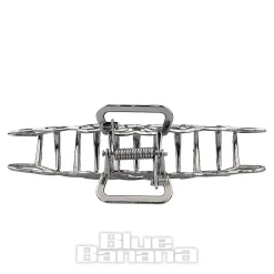 Blue Banana Hearts Hair Clip (Silver)