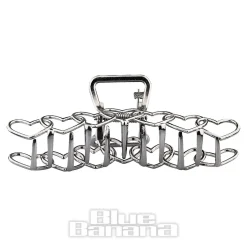 Blue Banana Hearts Hair Clip (Silver)