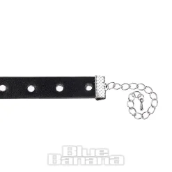 Blue Banana Heart & Skull Chain Choker (Black/Silver)