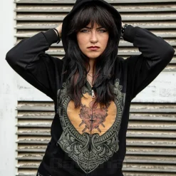 Blue Banana Heart & Swords Hoodie (Black)