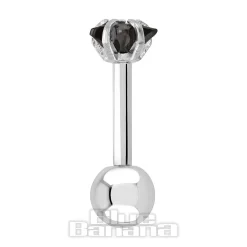 Blue Banana Jewel Star 1.2 x 6mm Tragus Bar (Black)