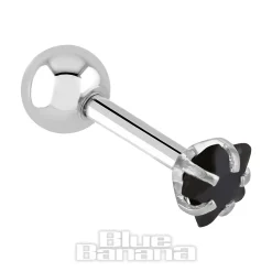 Blue Banana Jewel Star 1.2 x 6mm Tragus Bar (Black)