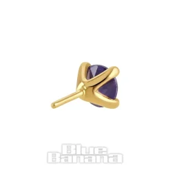 Blue Banana 14K Gold 2mm Cubic Zirconia Threadless Top (Amethyst)