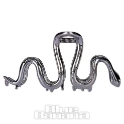 Blue Banana Large Snake Hair Clip (Black)