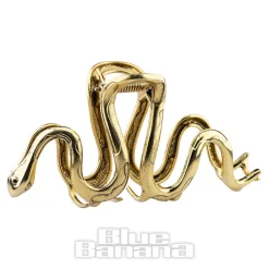 Blue Banana Large Snake Hair Clip (Antique Gold)