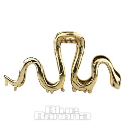 Blue Banana Large Snake Hair Clip (Antique Gold)