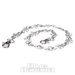 Blue Banana Long Barbed Wire Chain (Silver)